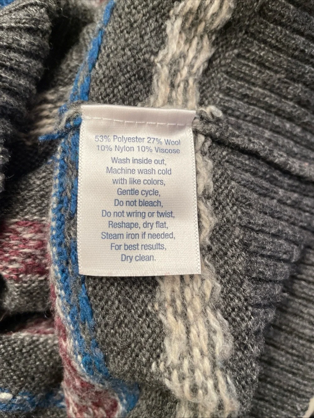 Urban Pipeline Men's Grey Fair Isle Crewneck Sweater - Multicolor Pattern Sz S